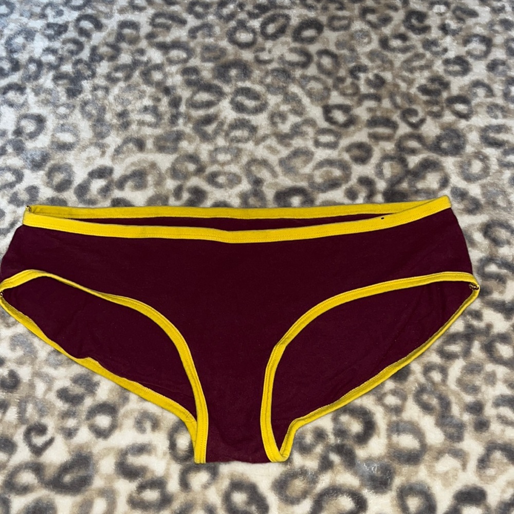 Maroon and yellow underwear